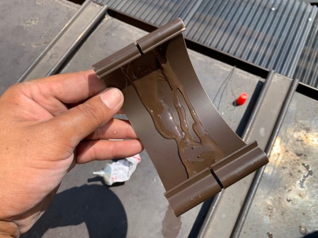 雨樋のジョイント部分